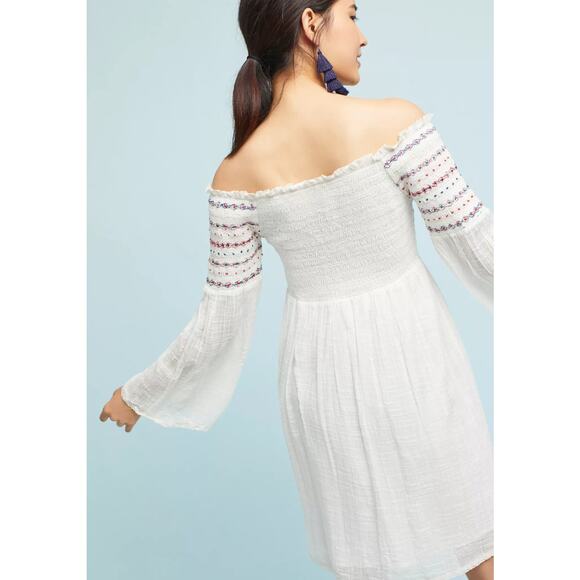 MSRP $168 Farm Rio Off-The-Shoulder Smocked Top or Mini Size S | SAME DAY SHIP - Picture 2 of 9